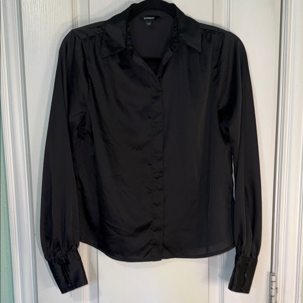 Express Women's Classic Black Button Down Shirt